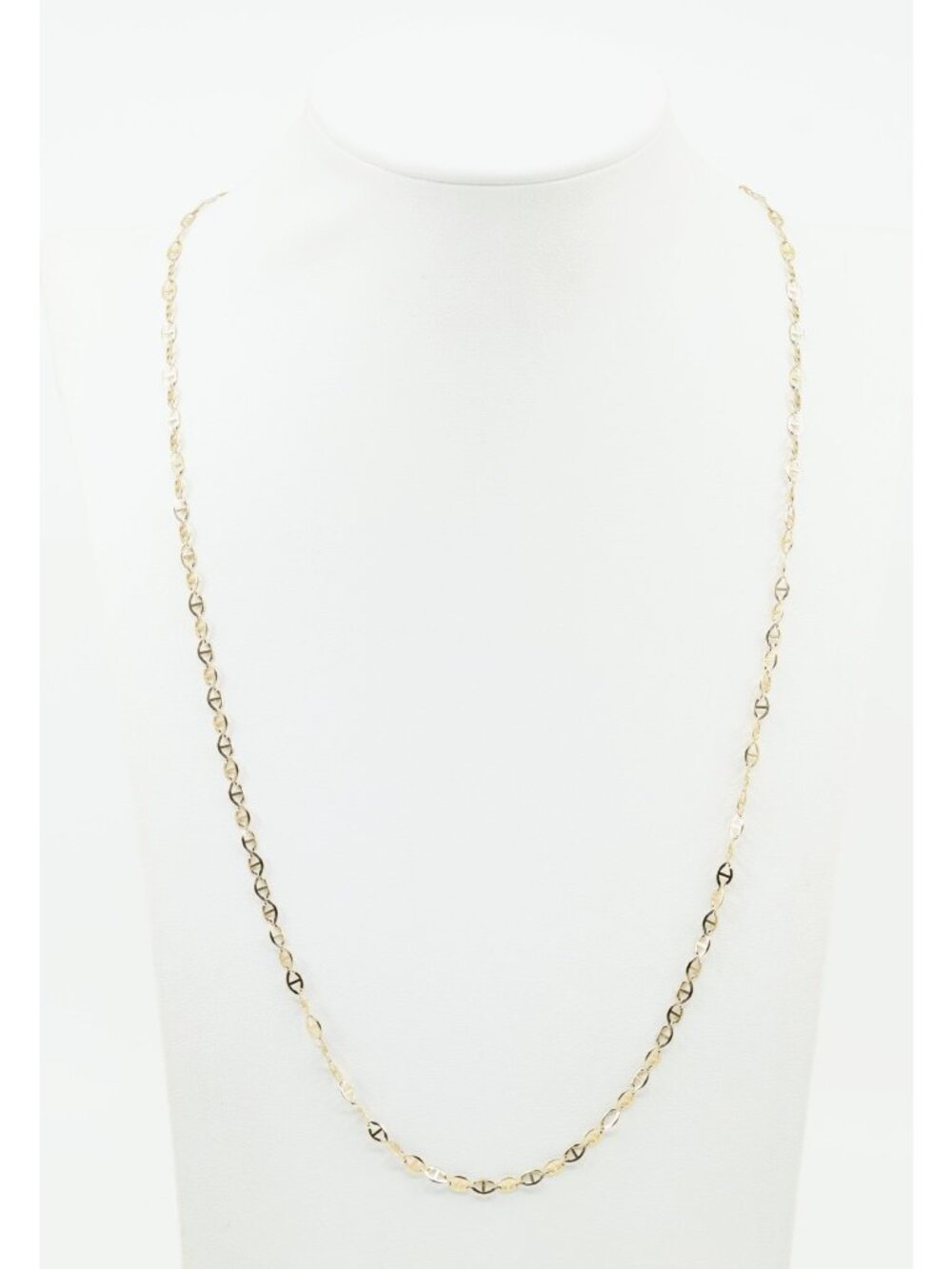 10K Solid Yellow Gold Designer Mariner Anchor Link Chain Necklace - 23.25" L